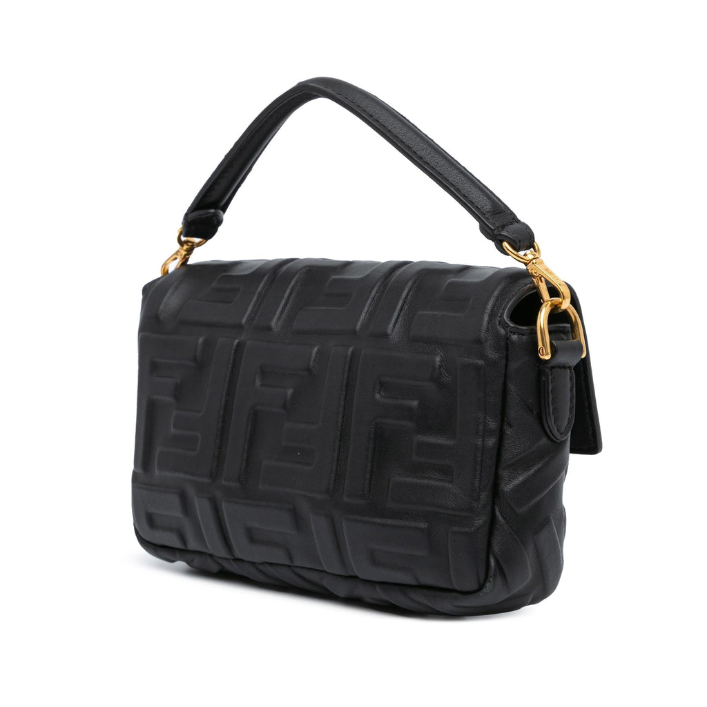 Fendi Mini Zucca Embossed Leather Baguette Satchel (SHG-ALnDVt)