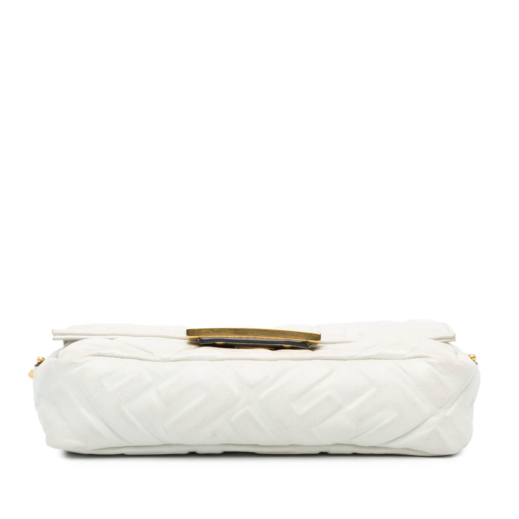 Fendi Mini Zucca Embossed Leather Baguette Satchel (SHG-SGLsCW)