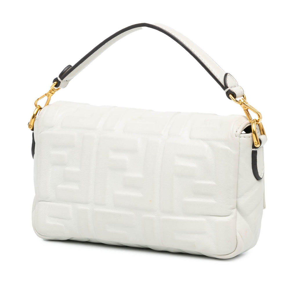 Fendi Mini Zucca Embossed Leather Baguette Satchel (SHG-SGLsCW)