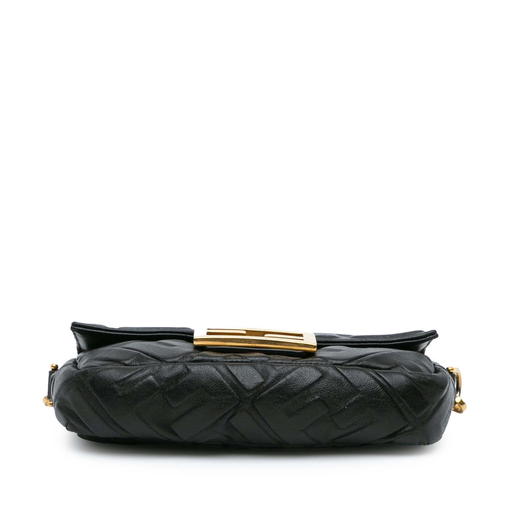 Fendi Mini Zucca Embossed Leather Baguette Satchel (SHG-CD0Erc)