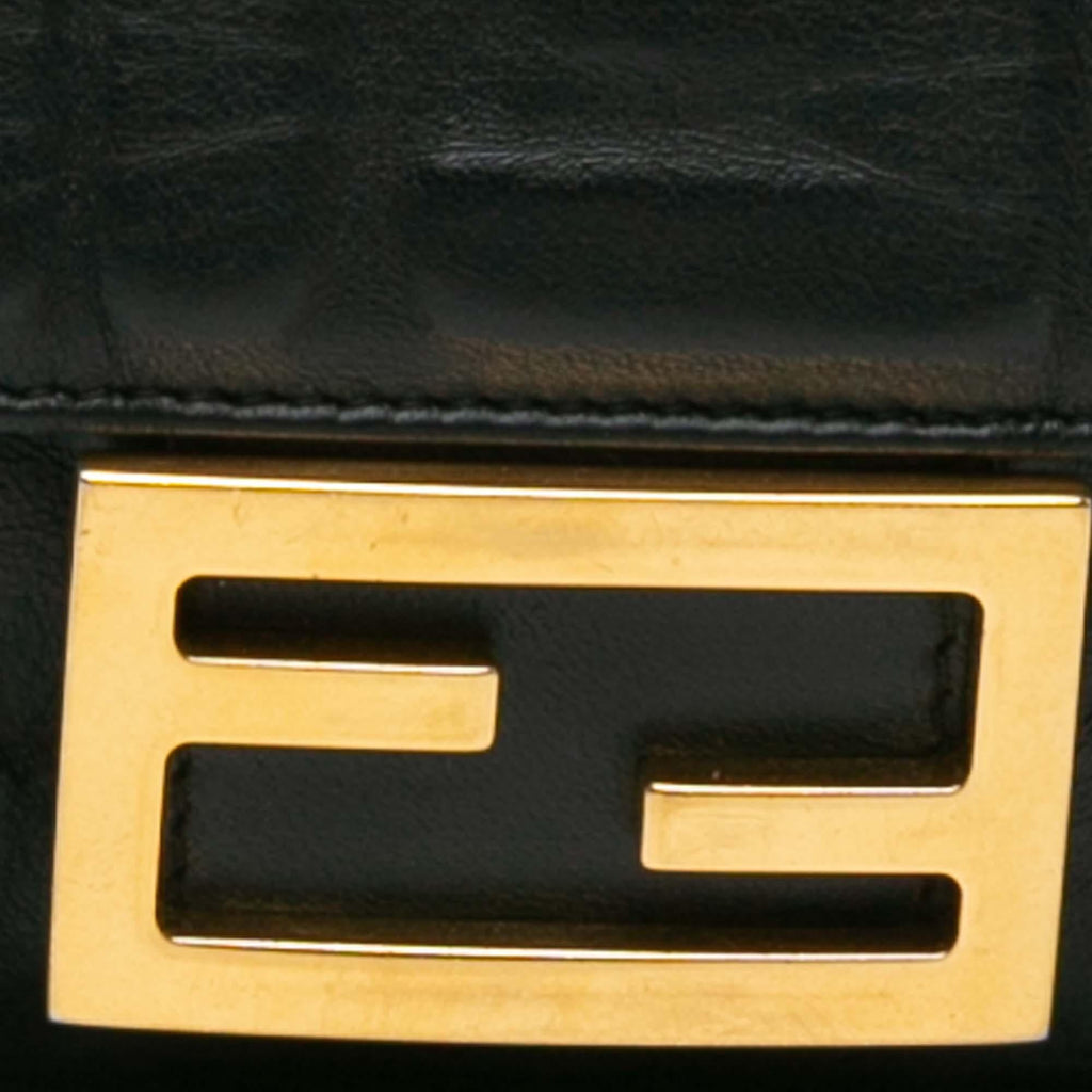 Fendi Mini Zucca Embossed Leather Baguette Satchel (SHG-CD0Erc)