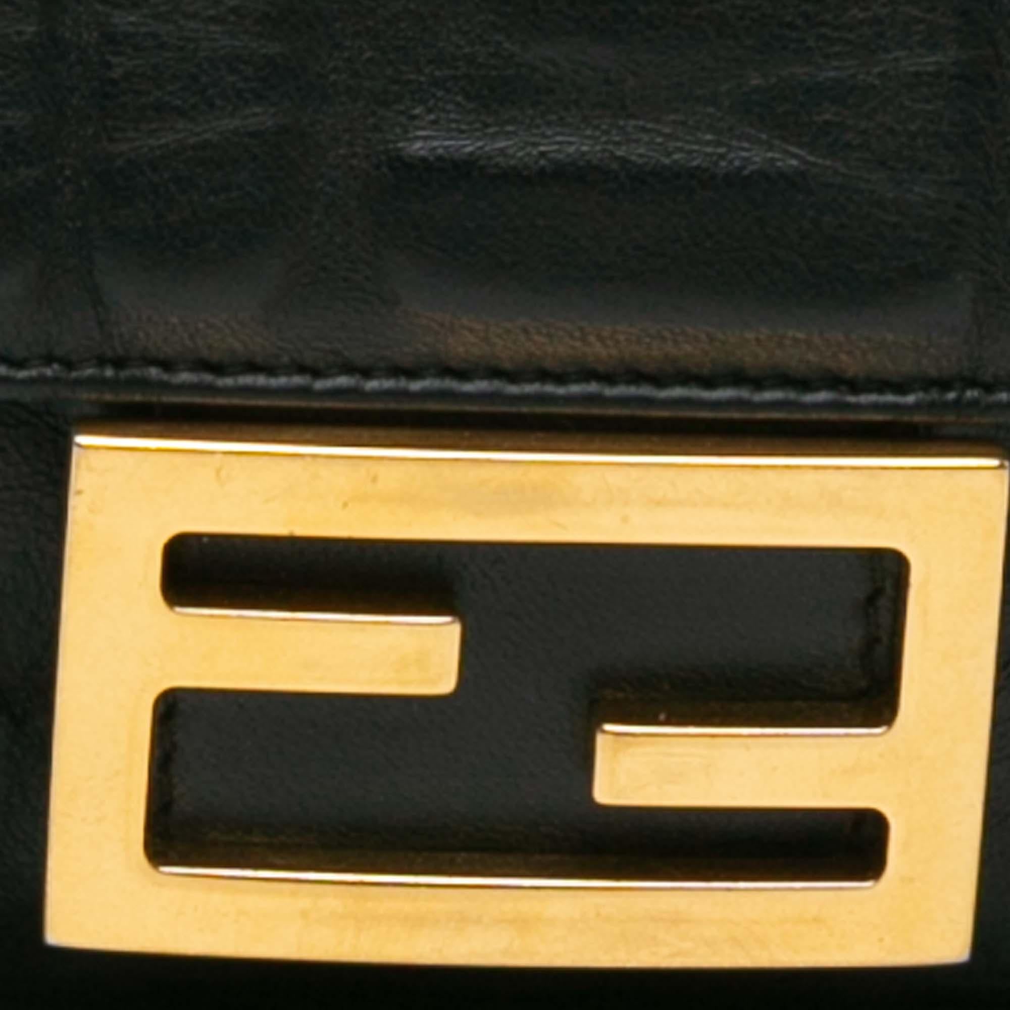 Fendi Mini Zucca Embossed Leather Baguette Satchel (SHG-CD0Erc)