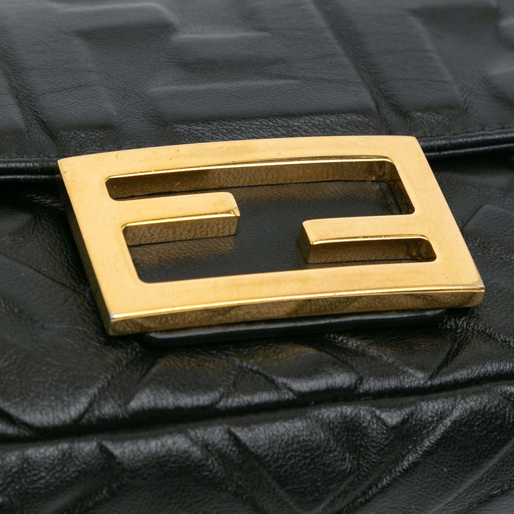 Fendi Mini Zucca Embossed Leather Baguette Satchel (SHG-CD0Erc)