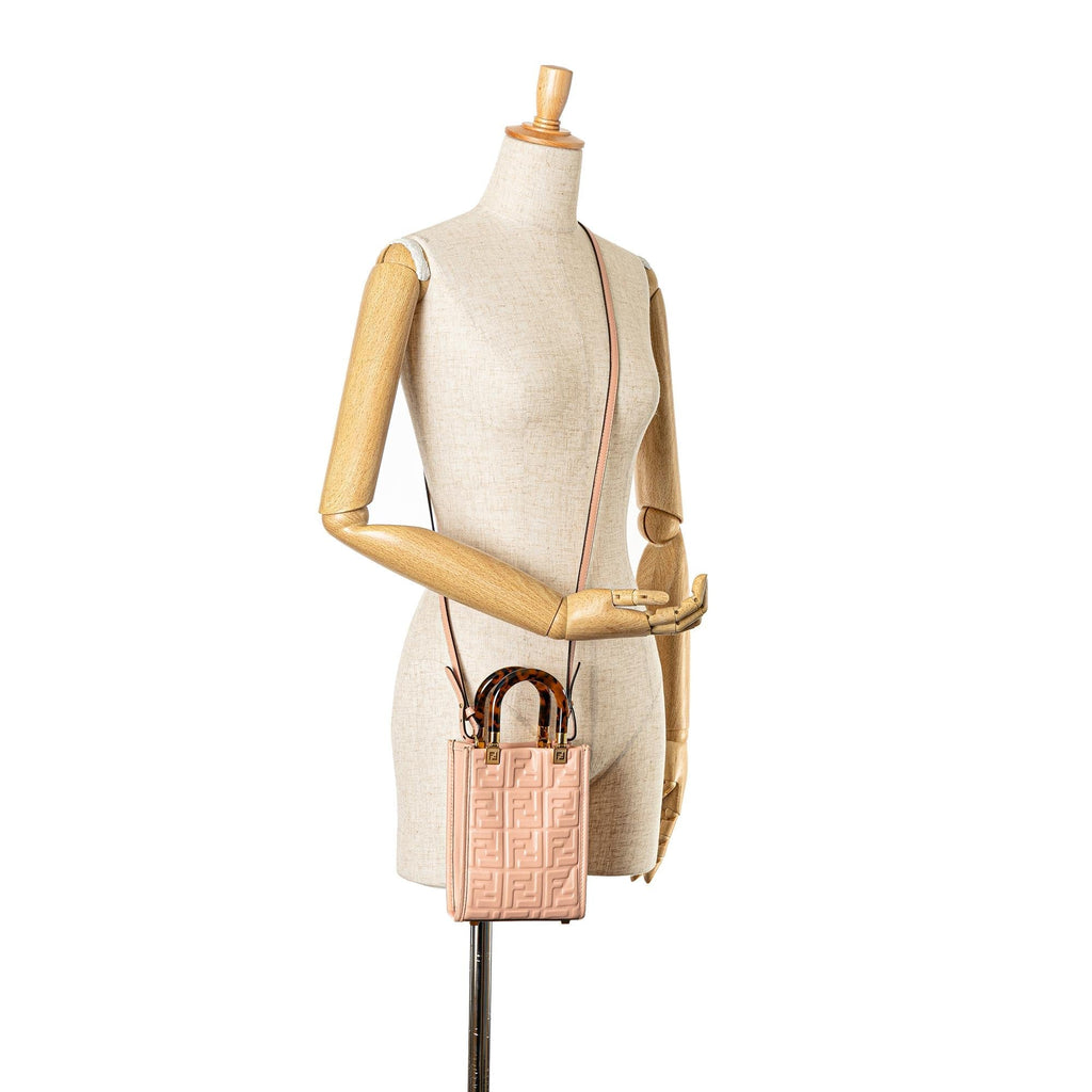 Fendi Mini Zucca Embossed Sunshine Shopper Tote (SHG-HutZTE)