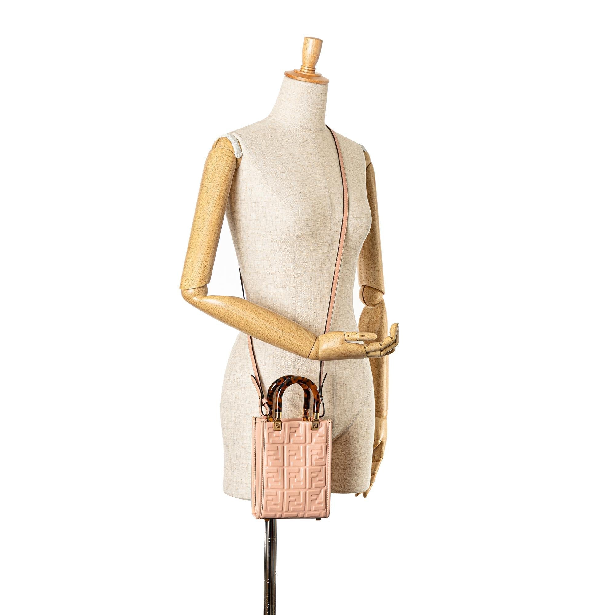 Fendi Mini Zucca Embossed Sunshine Shopper Tote (SHG-HutZTE)