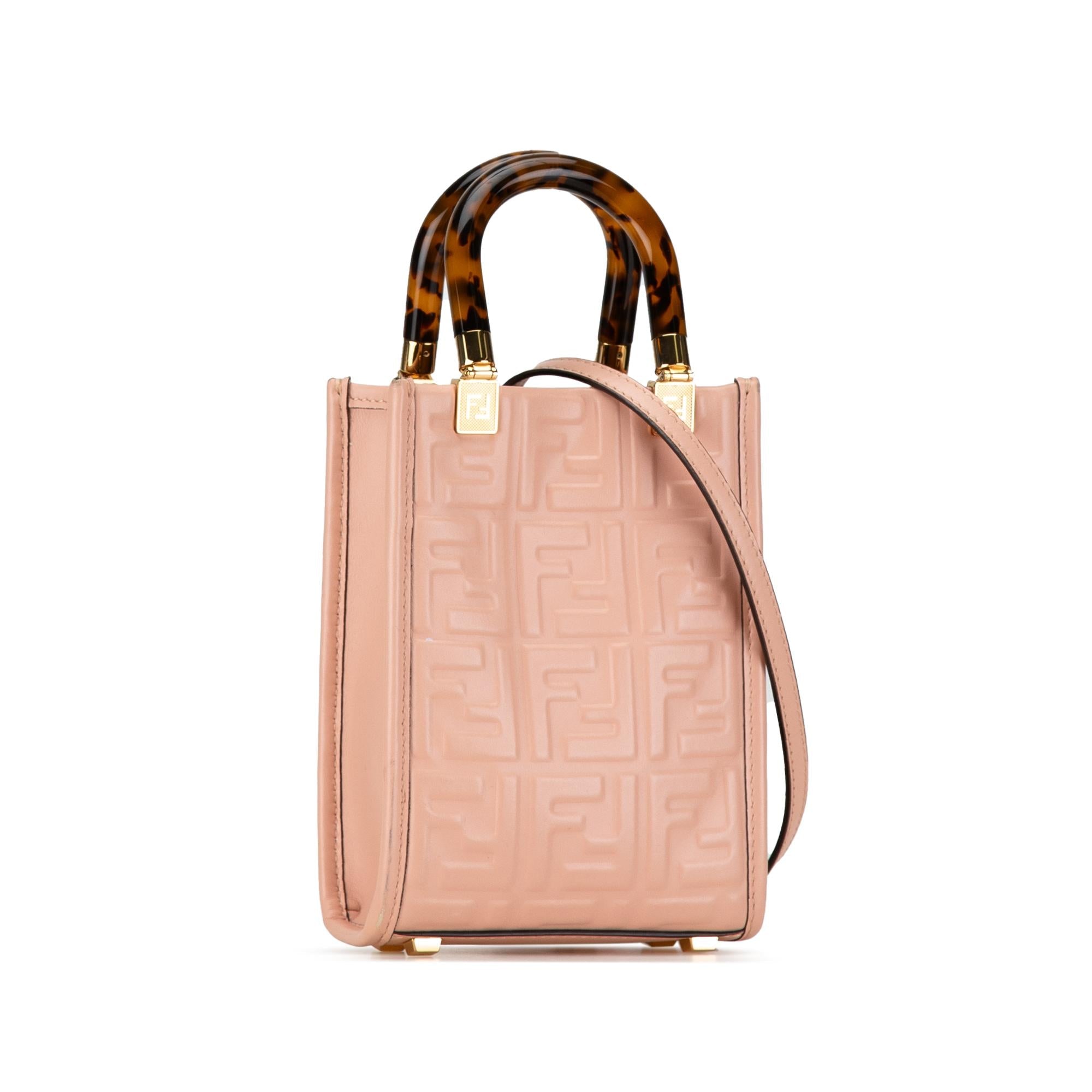 Fendi Mini Zucca Embossed Sunshine Shopper Tote (SHG-HutZTE)