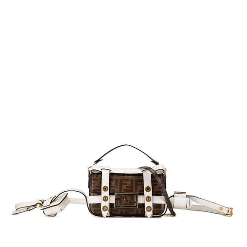 Fendi Mini Zucca Glazed Fabric Cage Baguette Satchel (SHG-TbFAPz)