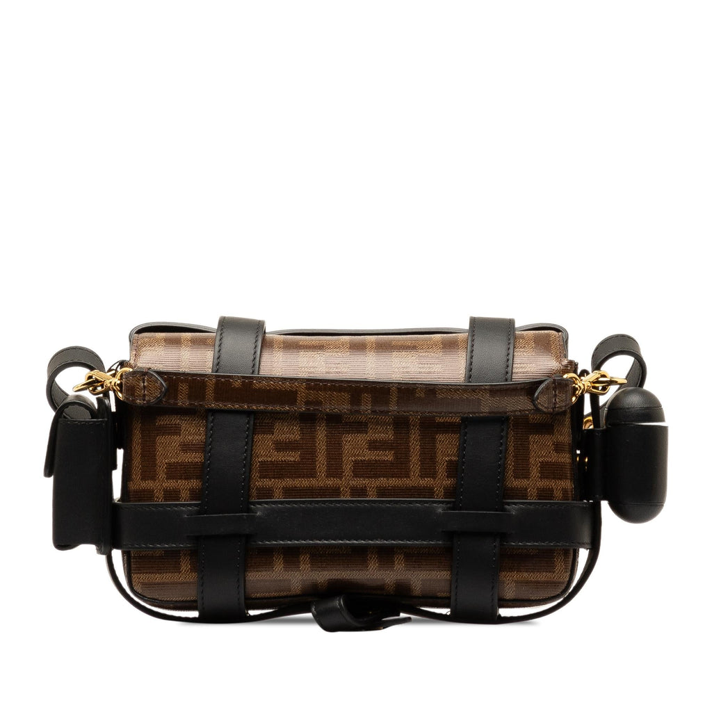 Fendi Mini Zucca Glazed Fabric Cage Baguette (SHG-7IwhHV)