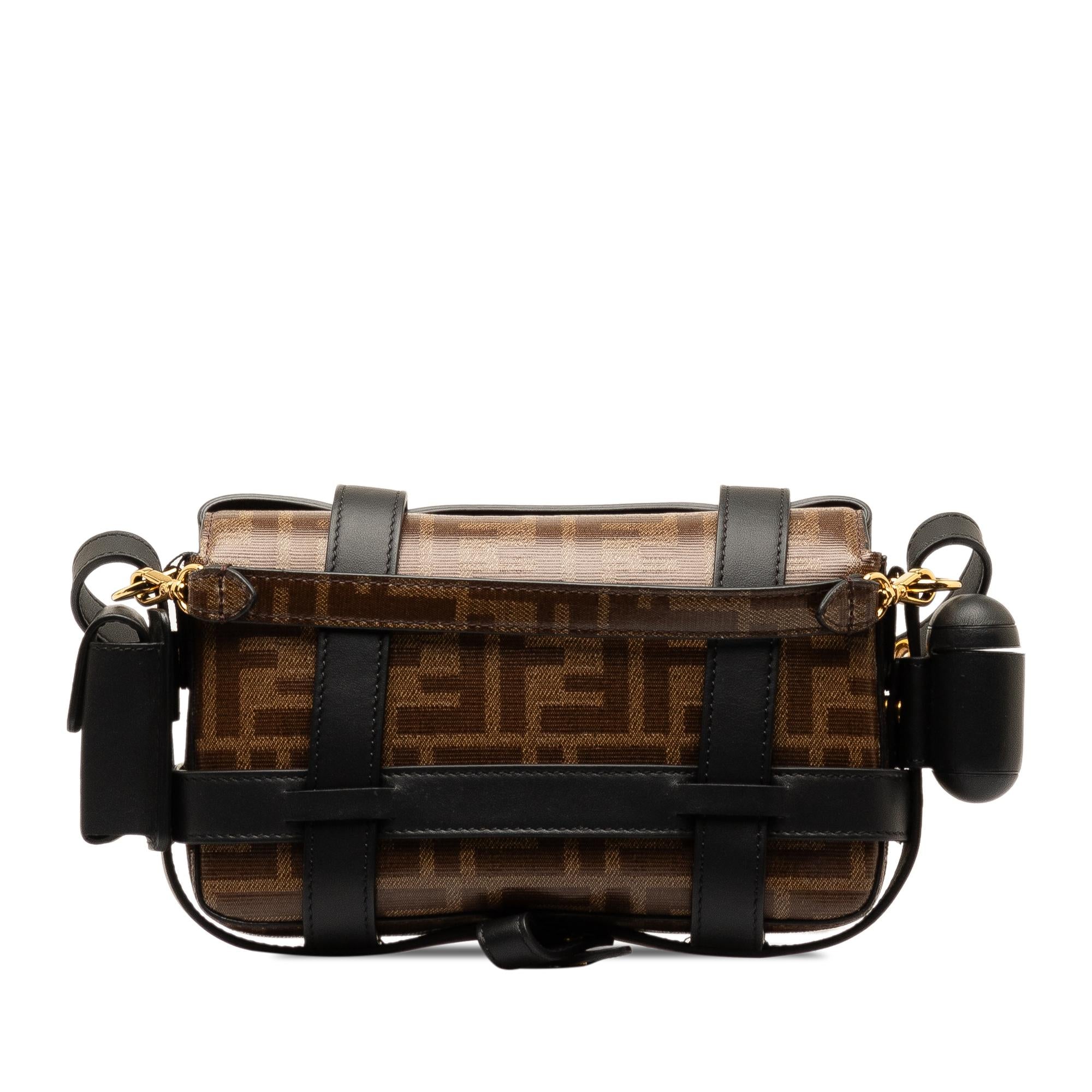 Fendi Mini Zucca Glazed Fabric Cage Baguette (SHG-7IwhHV)