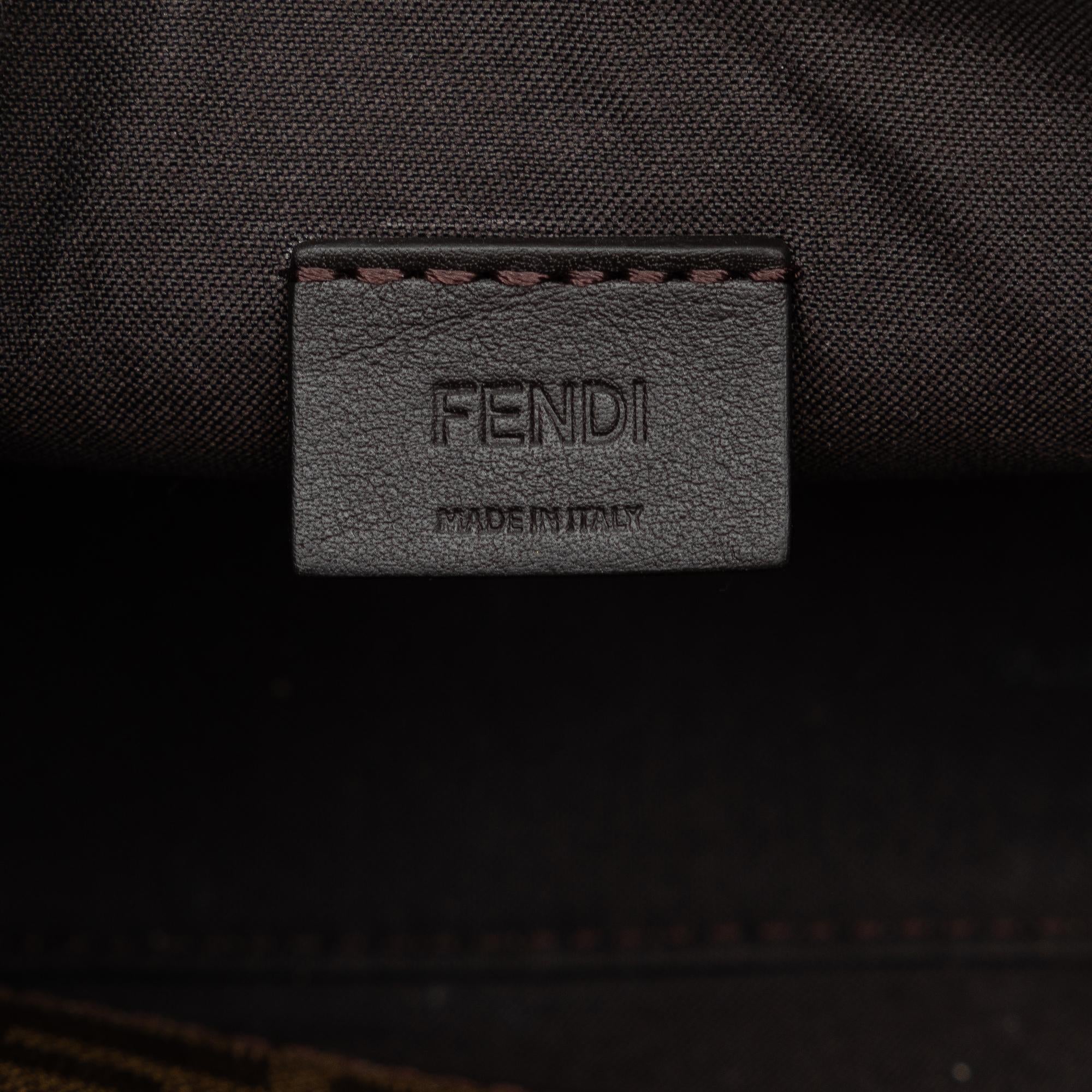 Fendi Mini Zucca Glazed Fabric Cage Baguette (SHG-7IwhHV)