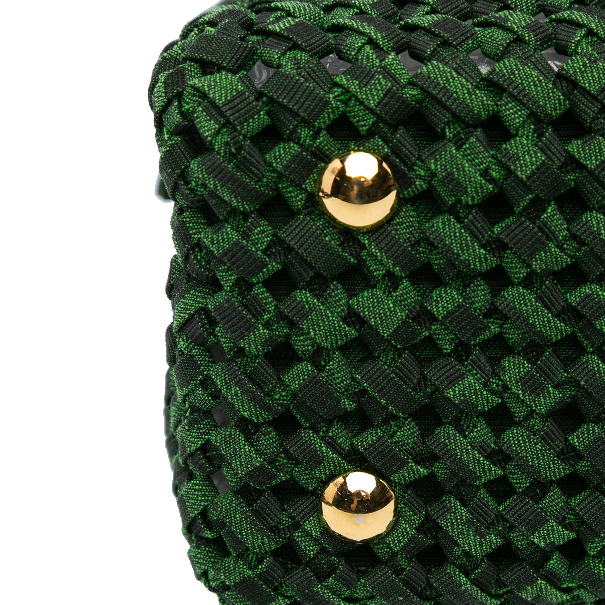Fendi Mini Zucca Interlaced Canvas Iconic Peekaboo Satchel (SHG-bvHwrT)