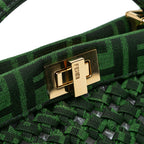 Fendi Mini Zucca Interlaced Canvas Iconic Peekaboo Satchel (SHG-bvHwrT)