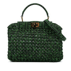 Fendi Mini Zucca Interlaced Canvas Iconic Peekaboo Satchel (SHG-HNjiei)