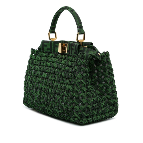 Fendi Mini Zucca Interlaced Canvas Iconic Peekaboo Satchel (SHG-HNjiei)