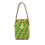 Fendi Mini Zucca Mon Tresor Embossed Leather Bucket Bag (SHG-S2s9H7)