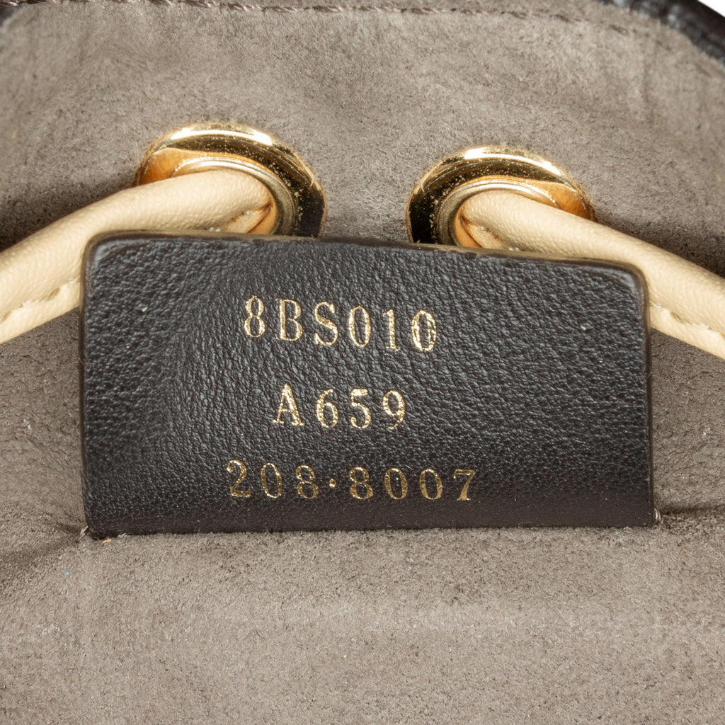 Fendi Mini Zucca Mon Tresor Embossed Leather Bucket Bag (SHG-S2s9H7)