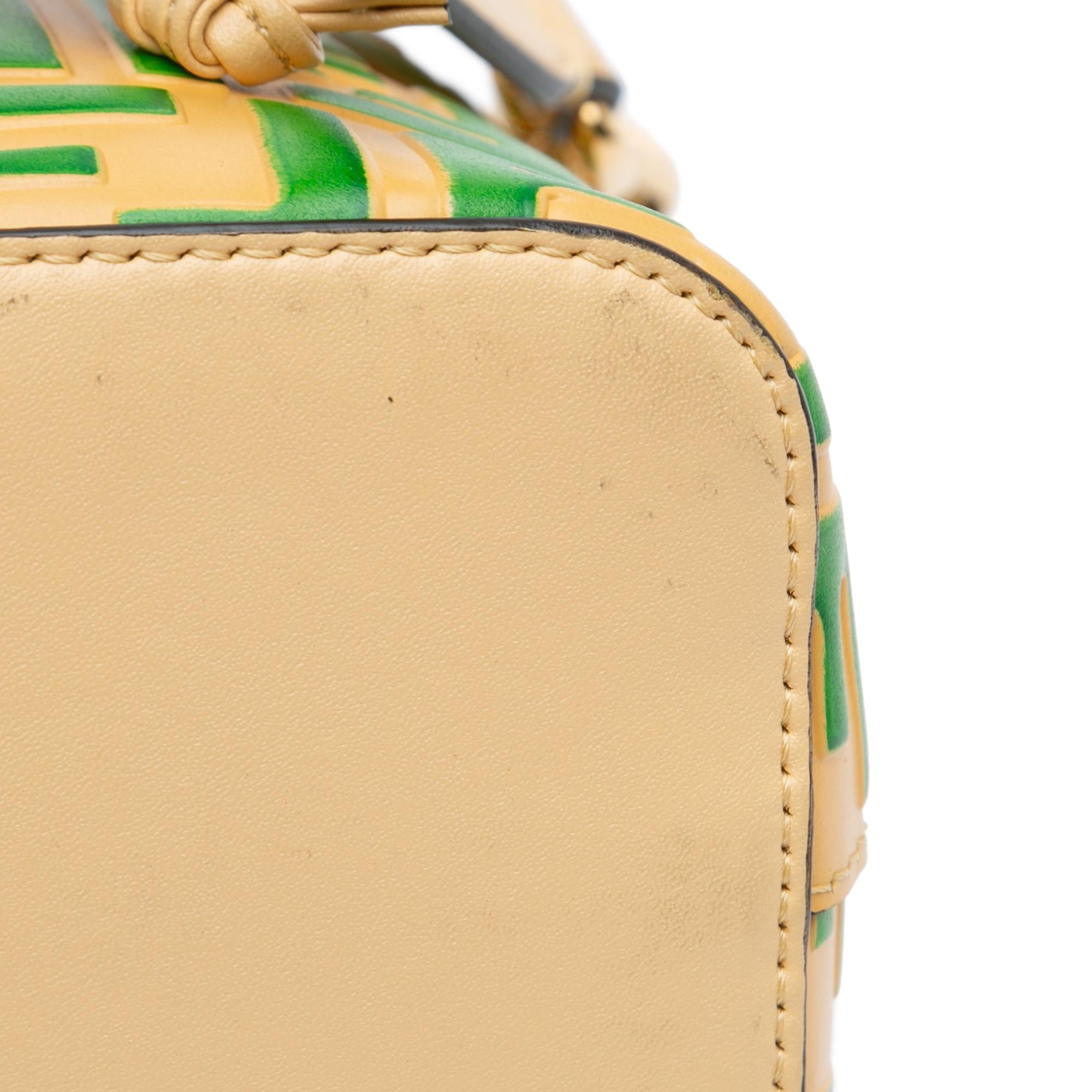 Fendi Mini Zucca Mon Tresor Embossed Leather Bucket Bag (SHG-S2s9H7)