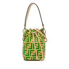 Fendi Mini Zucca Mon Tresor Embossed Leather Bucket Bag (SHG-S2s9H7)