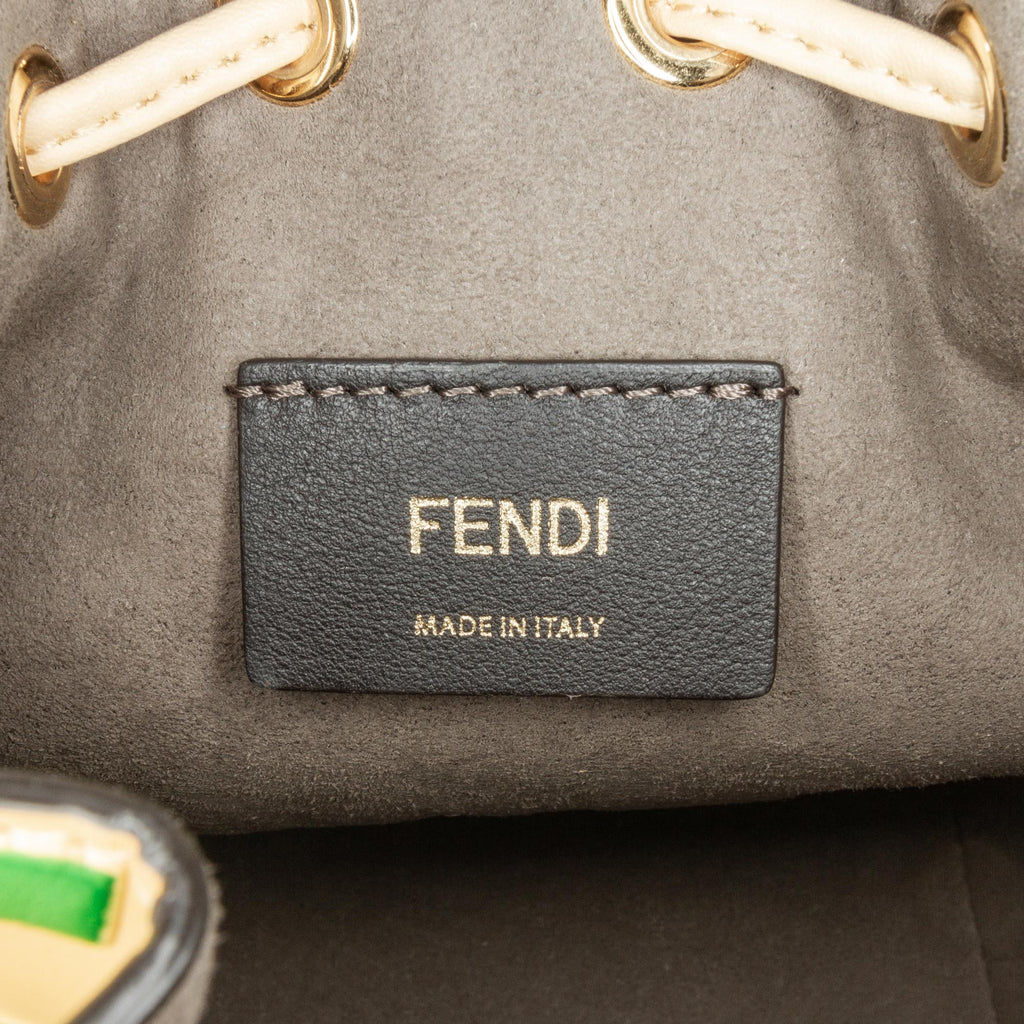 Fendi Mini Zucca Mon Tresor Embossed Leather Bucket Bag (SHG-S2s9H7)