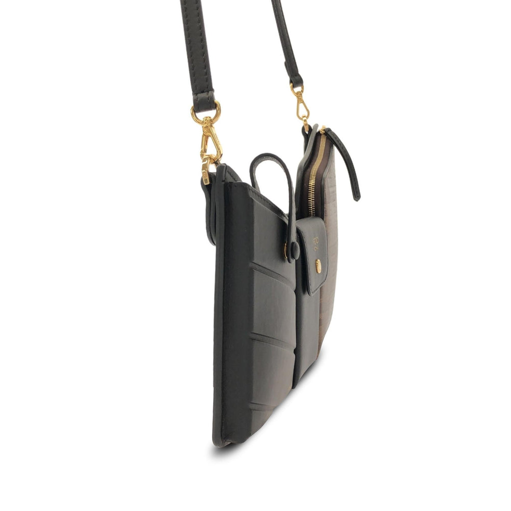 Fendi Mini Zucca and Leather 3 Pocket Crossbody (SHG-up2ClV)