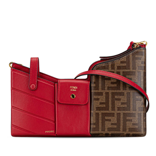 Fendi Mini Zucca and Leather 3 Pocket Crossbody (SHG-Q6DREy)