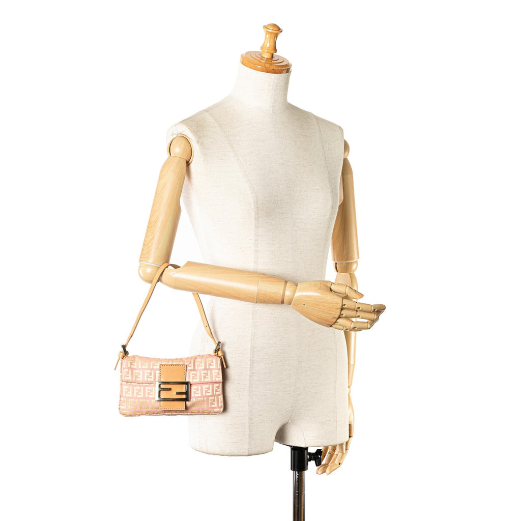 Fendi Mini Zucchino Canvas Baguette (SHG-9VUN1z)