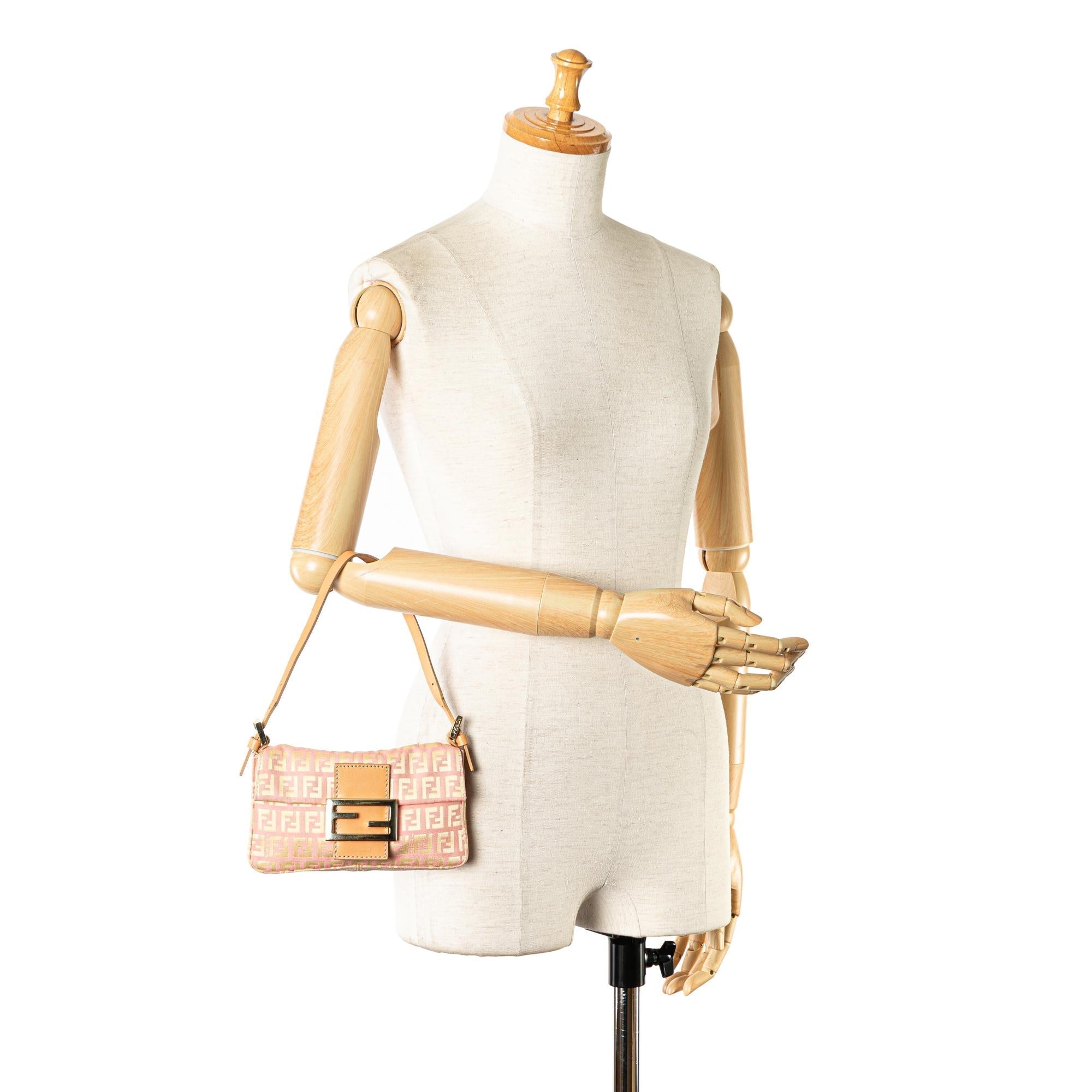 Fendi Mini Zucchino Canvas Baguette (SHG-9VUN1z)
