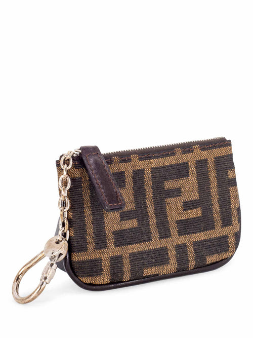 Fendi Monogram Zuca Card Wallet Brown