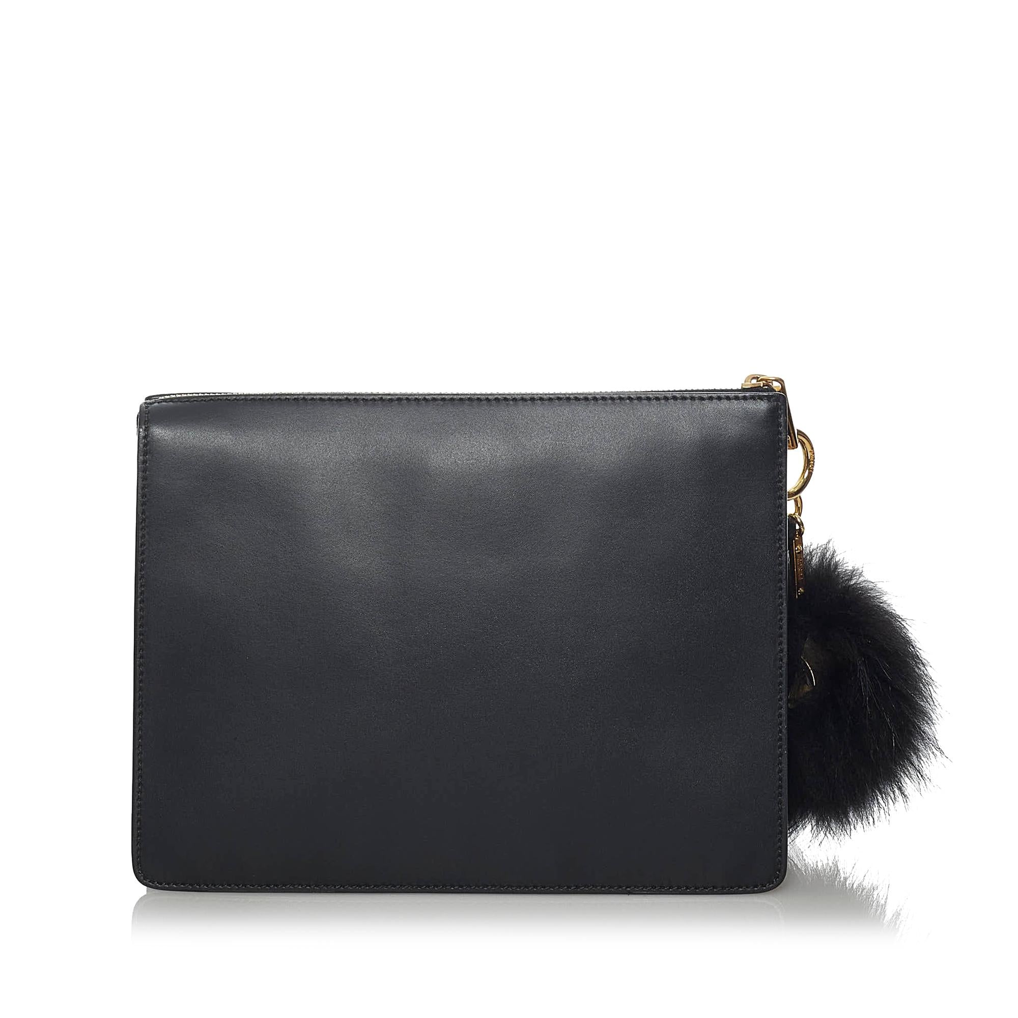 Fendi Monster Leather Clutch Bag (SHG-33968)