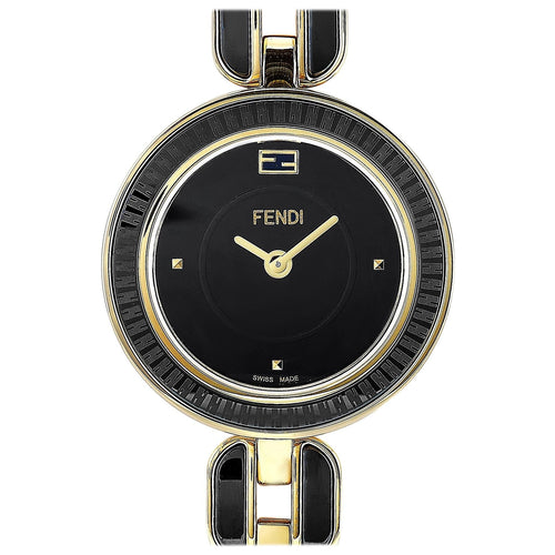FENDI MY WAY GOLD-TONE BLACK CERAMIC WATCH