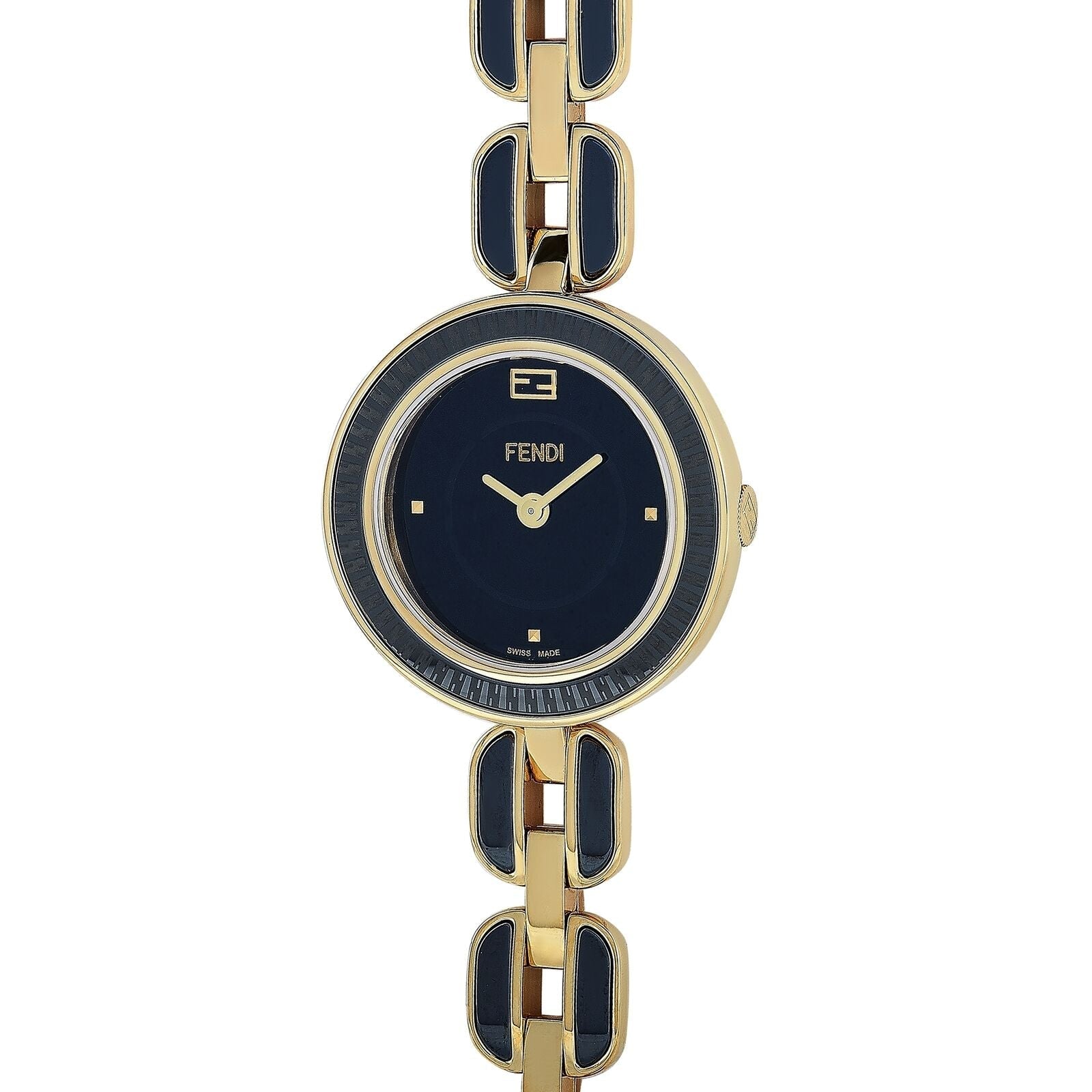 FENDI MY WAY GOLD-TONE BLACK CERAMIC WATCH