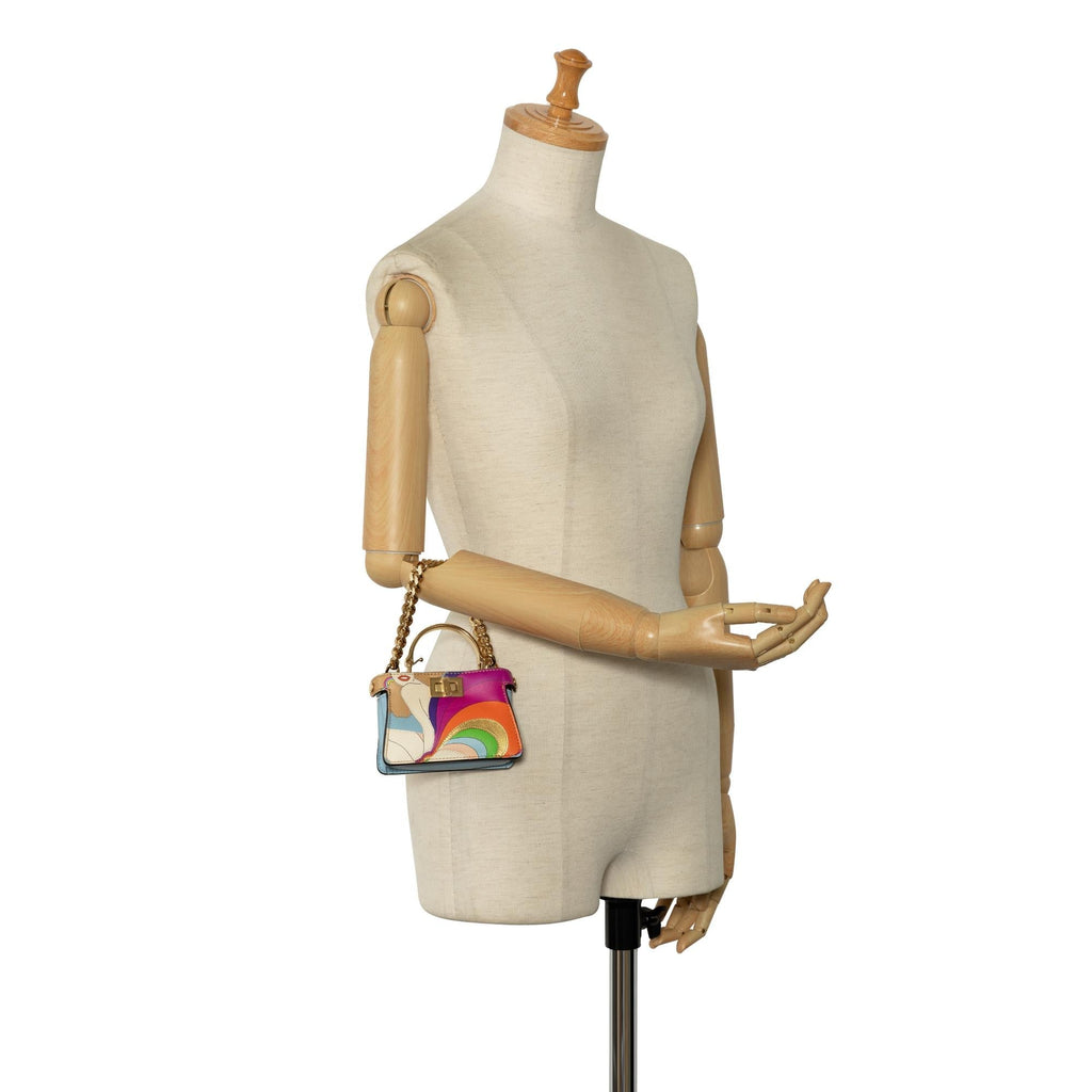 Fendi Nano Rainbow Inlay Peekaboo Satchel (SHG-tBivXY)