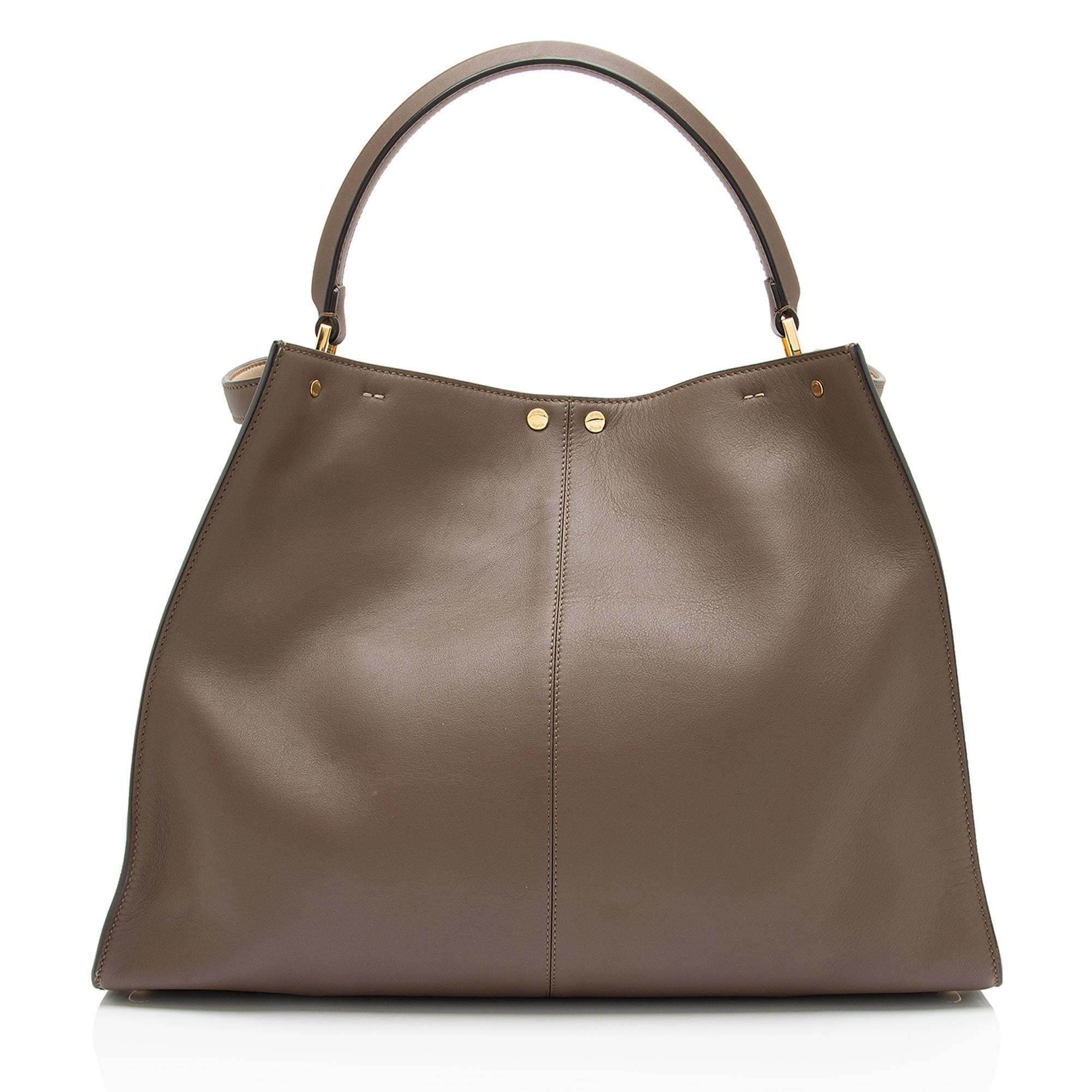 Fendi Nappa Leather Peekaboo X Lite Large Satchel (SHF-WvzNXl)