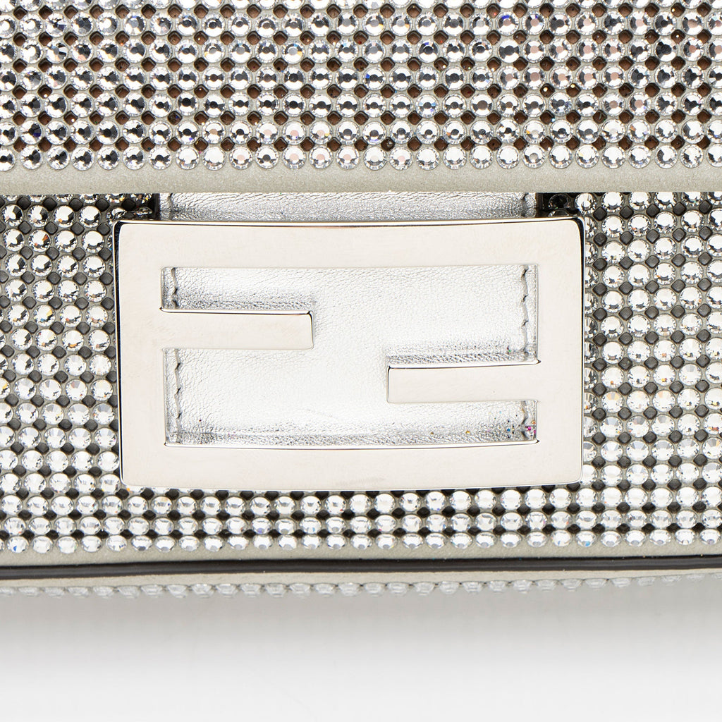 Fendi Nubuck Crystal Mini Baguette (SHF-euHxV9)