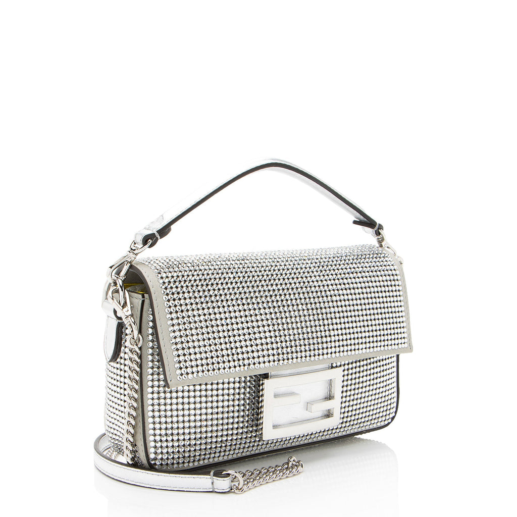 Fendi Nubuck Crystal Mini Baguette (SHF-euHxV9)