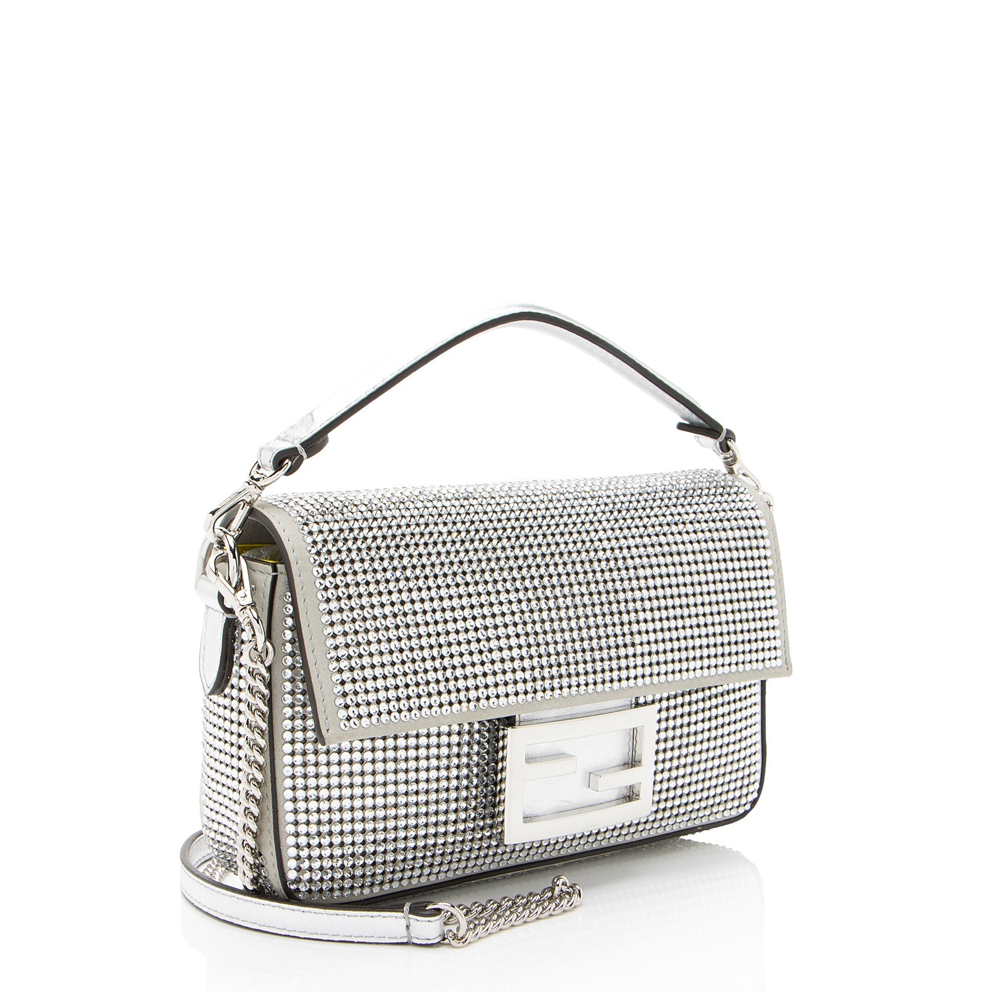 Fendi Nubuck Crystal Mini Baguette (SHF-euHxV9)