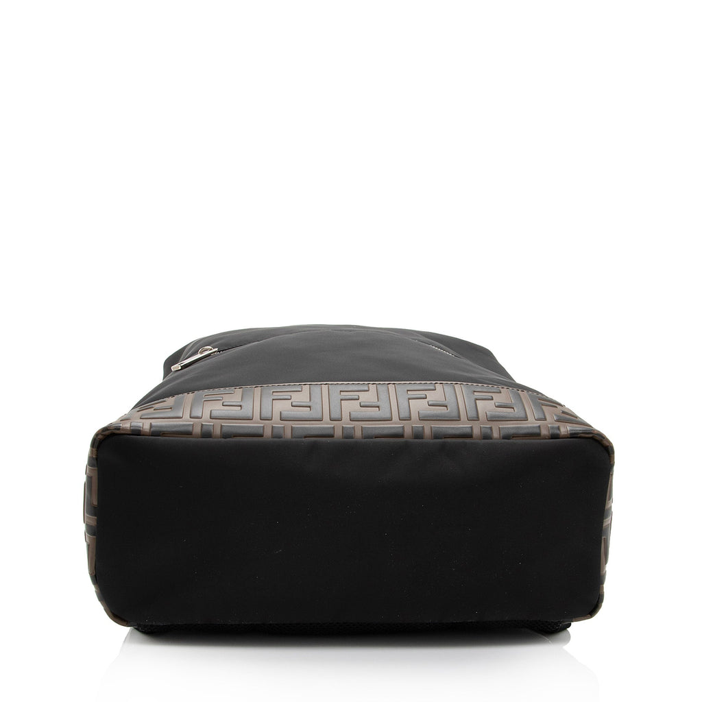 Fendi Nylon FF Embossed Calfskin Santander Backpack (SHF-FMXHgb)