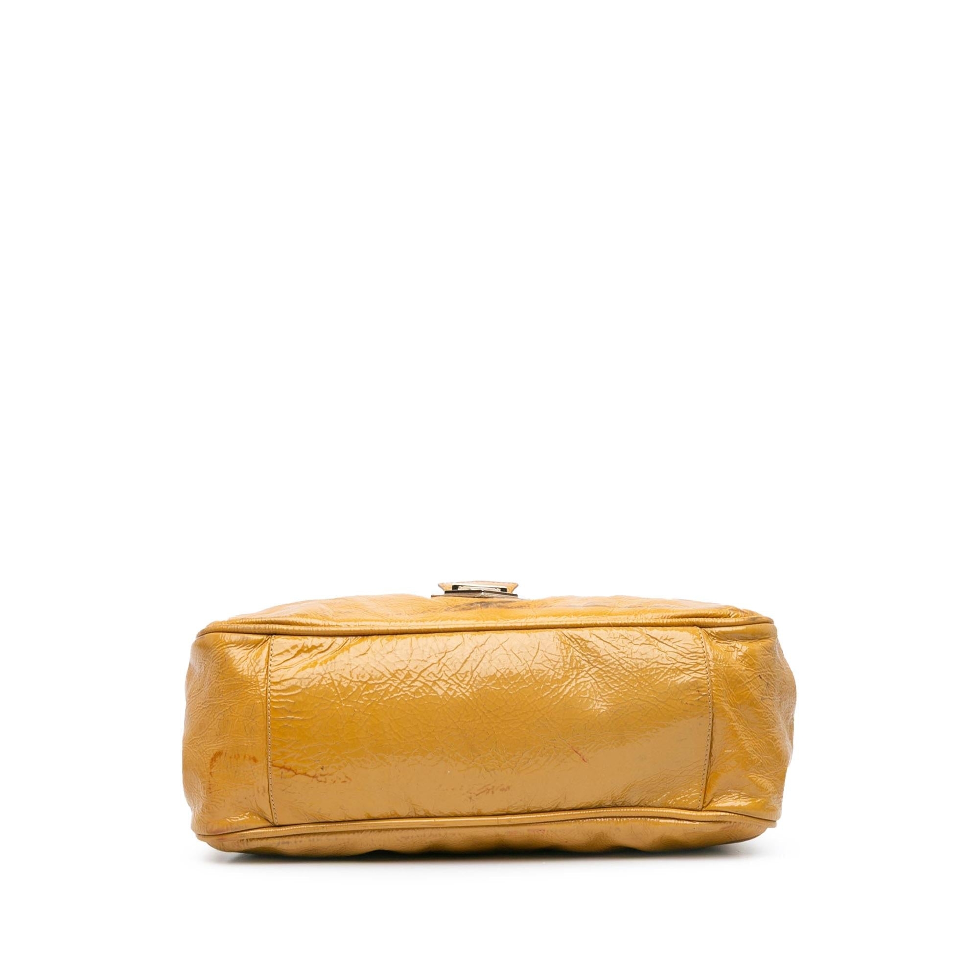 Fendi Patent Leather Push Lock Satchel