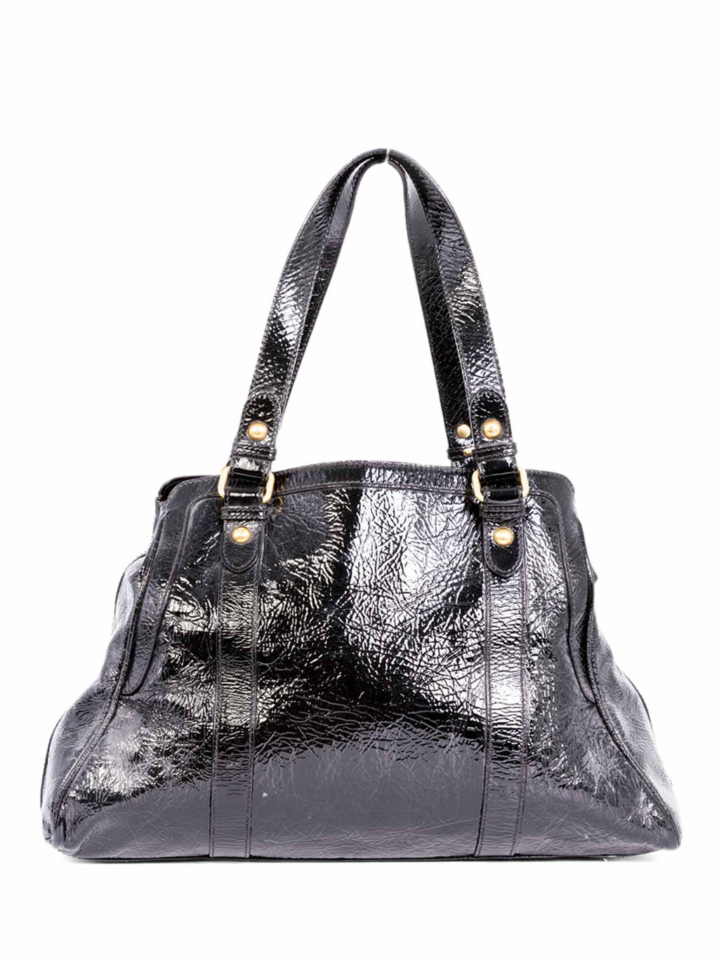 Fendi Patent Leather Shoulder Bag Black