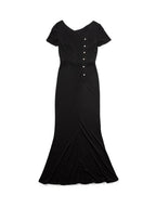 Fendi Pearl Button Maxi Dress Black
