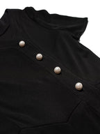 Fendi Pearl Button Maxi Dress Black