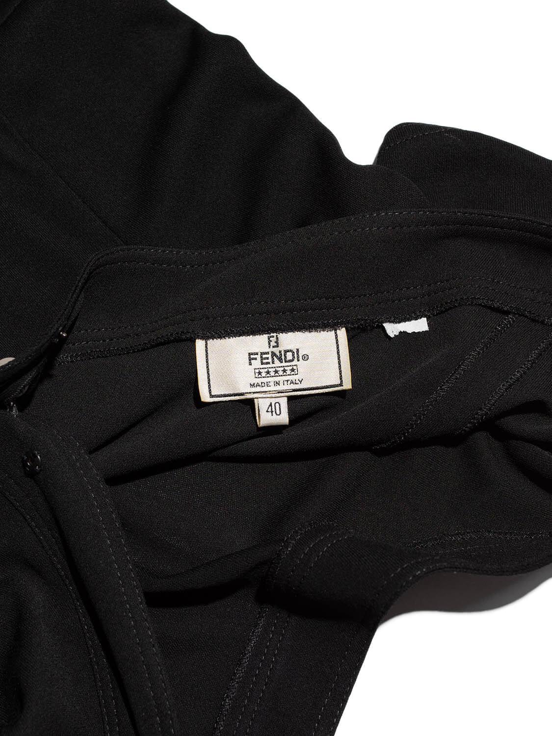 Fendi Pearl Button Maxi Dress Black