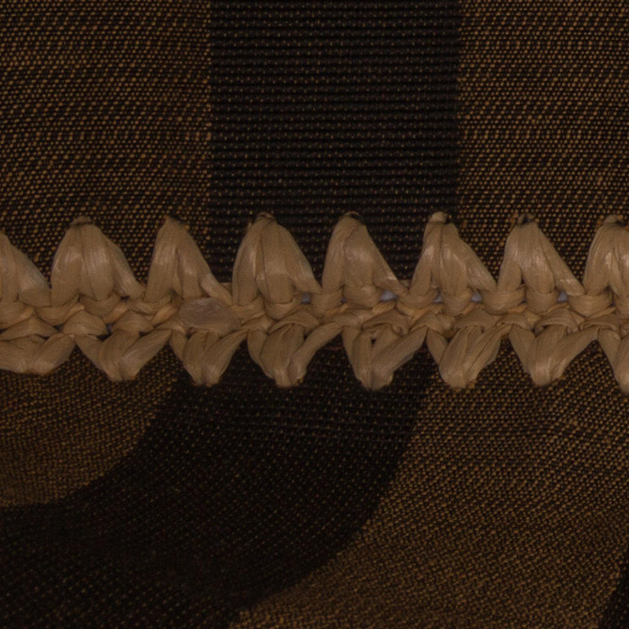 Fendi Pequin Canvas and Raffia Baguette (SHG-LMio6U)
