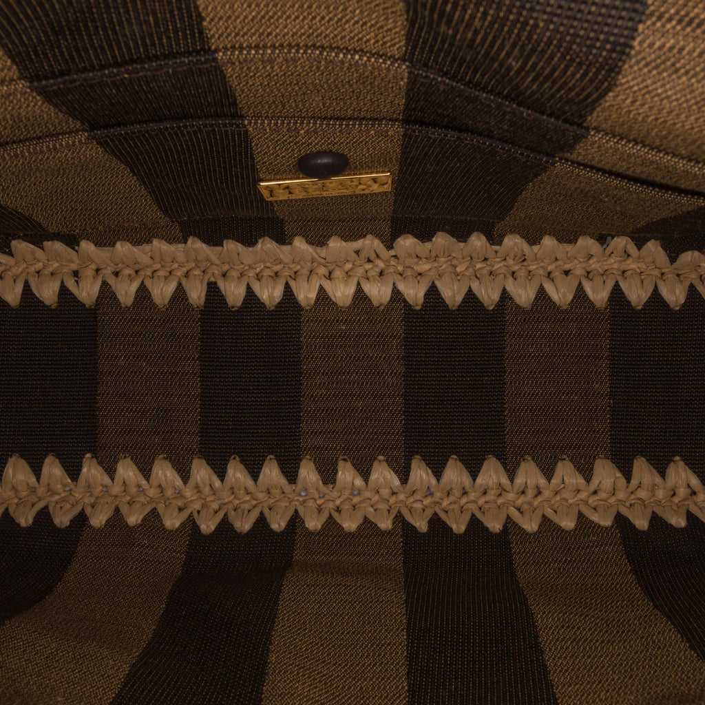 Fendi Pequin Canvas and Raffia Baguette (SHG-LMio6U)