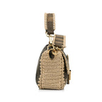 Fendi Pequin Canvas and Raffia Mamma Baguette (SHG-sSRqPf)