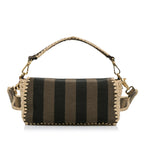 Fendi Pequin Canvas and Raffia Mamma Baguette (SHG-sSRqPf)