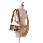 Fendi Pequin Canvas and Raffia Mamma Baguette (SHG-sSRqPf)