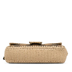 Fendi Pequin Canvas and Raffia Mamma Baguette (SHG-g32SBG)