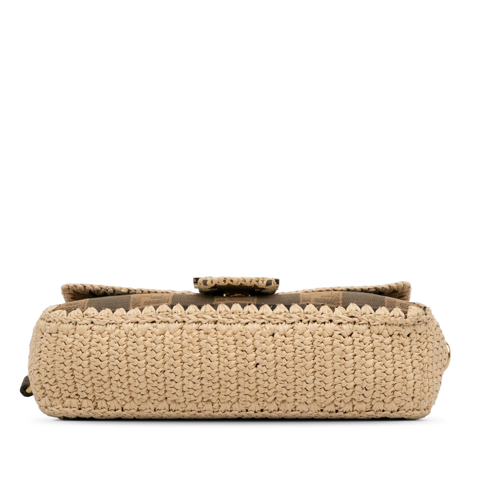 Fendi Pequin Canvas and Raffia Mamma Baguette (SHG-g32SBG)
