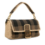 Fendi Pequin Canvas and Raffia Mamma Baguette (SHG-g32SBG)